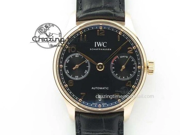 MIROTIME 0113 Portuguese IW5444 SS White Dial Blue Numbers On Blue Leather Strap A Modern 7258